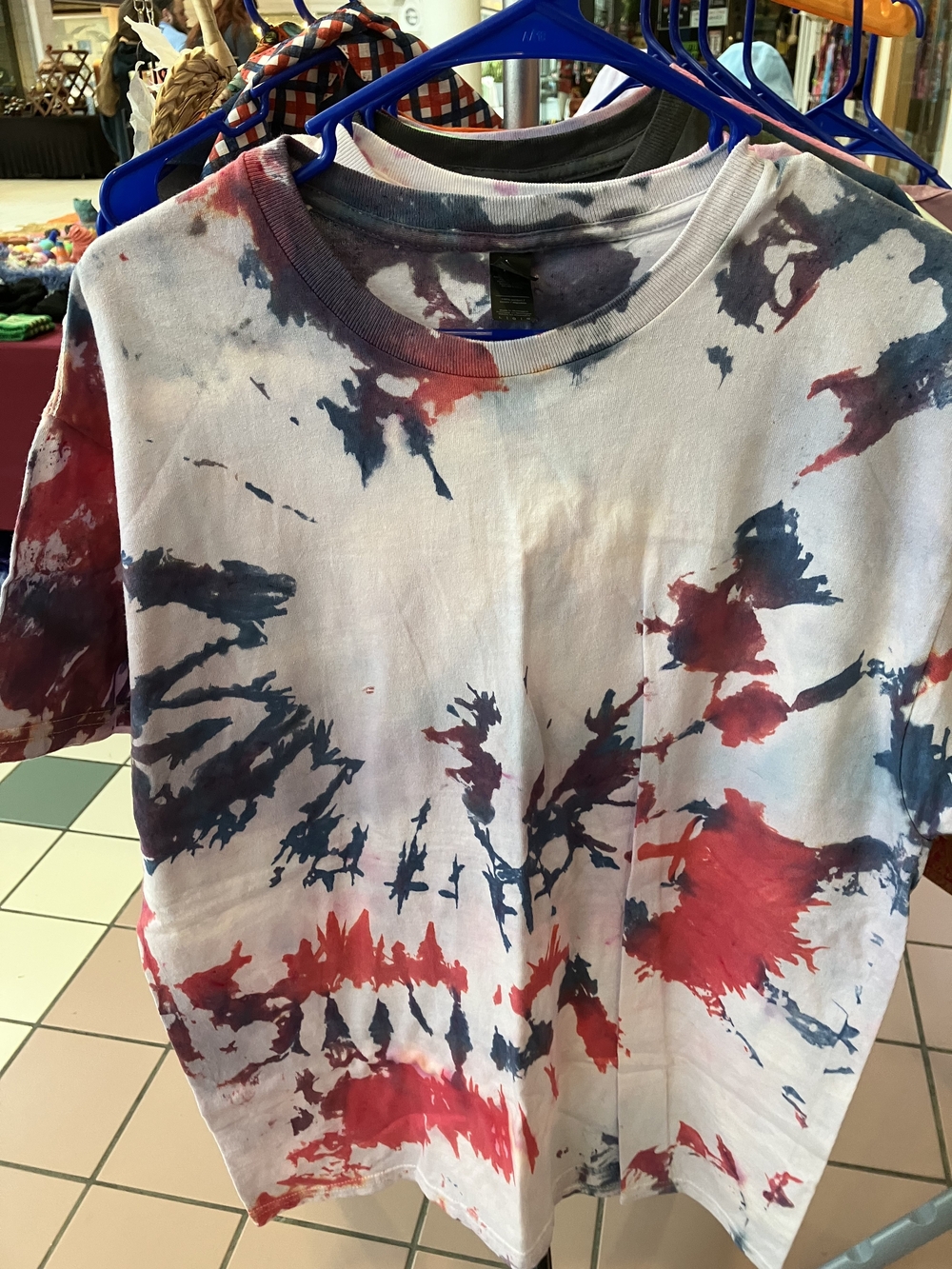 Tie-Dye Short Sleeve Tee — Red & Blue